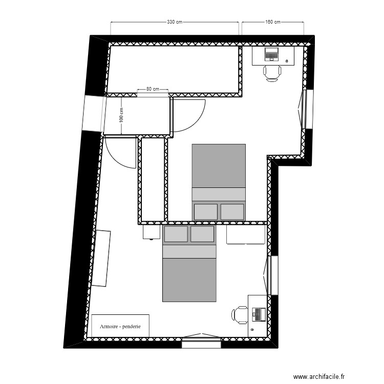 MARSON COTE 4. Plan de 2 pièces et 34 m2