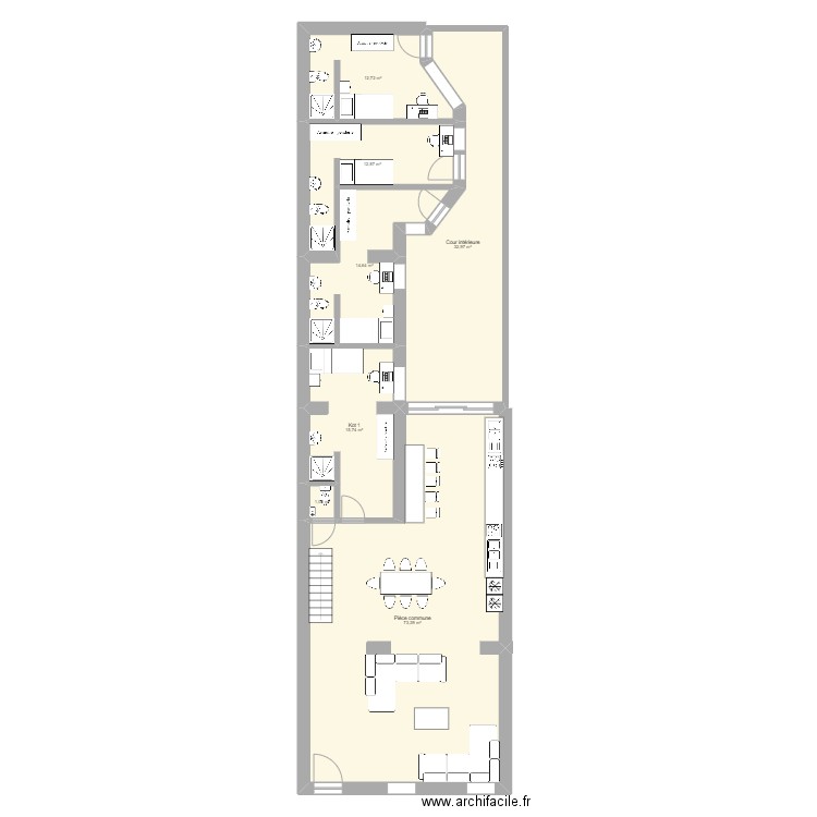 Bernus Rez. Plan de 7 pièces et 163 m2