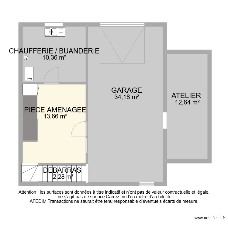 BI 9700 SOUS SOL. Plan de 7 pièces et 75 m2