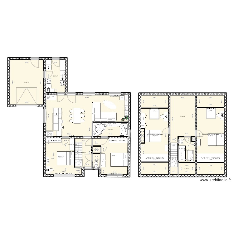maison bois rochefort PROJET 1. Plan de 21 pièces et 195 m2