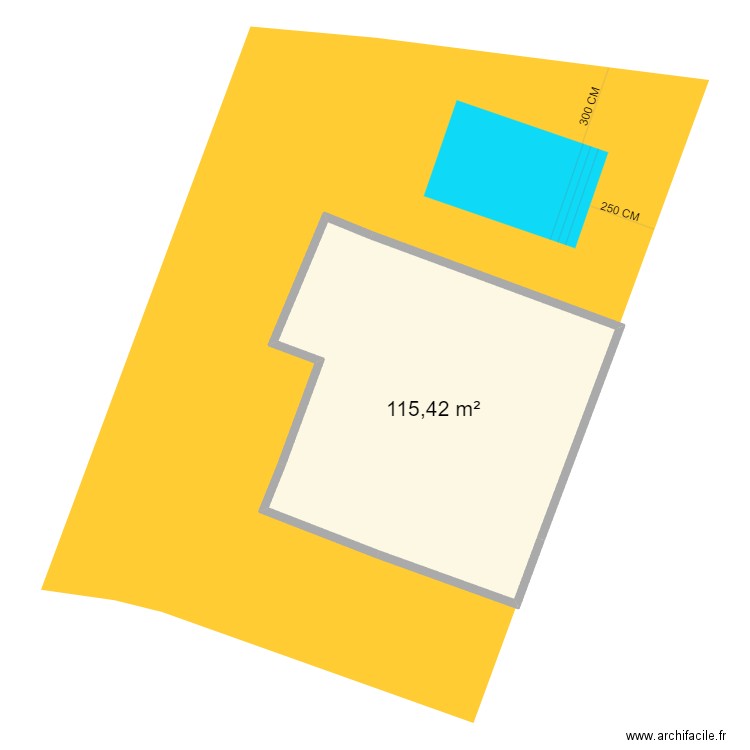 CEDRIC. Plan de 1 pièce et 115 m2