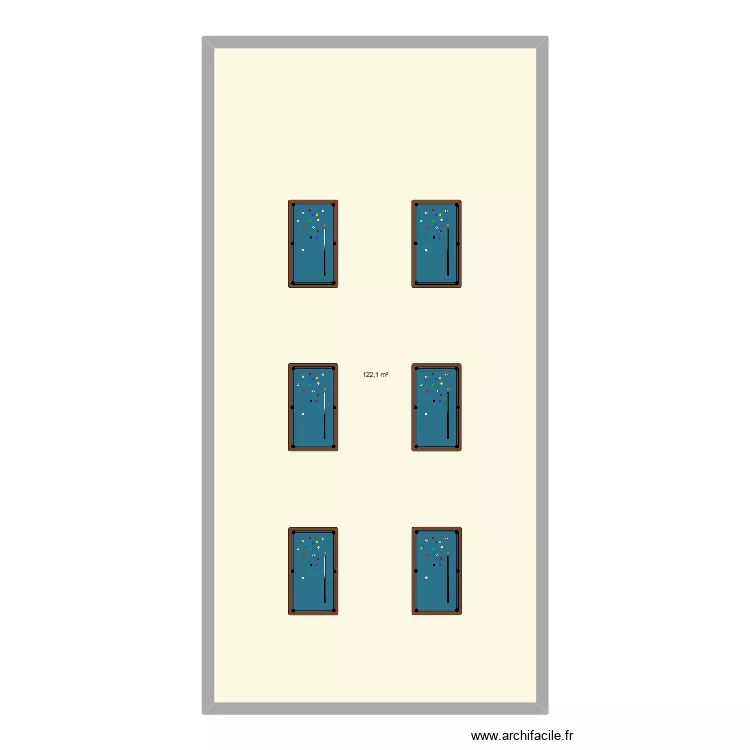 plan 6 billards petite salle des f&ecirc;tes. Plan de 