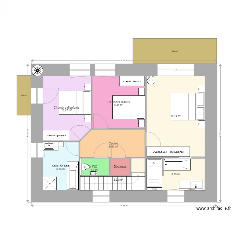 Projet de rénovation final V4. Plan de 0 pièce et 0 m2