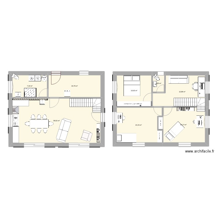 maison 7. Plan de 8 pièces et 108 m2