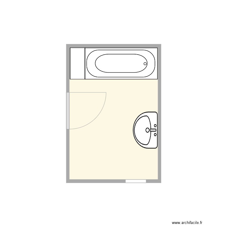 Plan avant travaux Videlo. Plan de 1 pièce et 6 m2