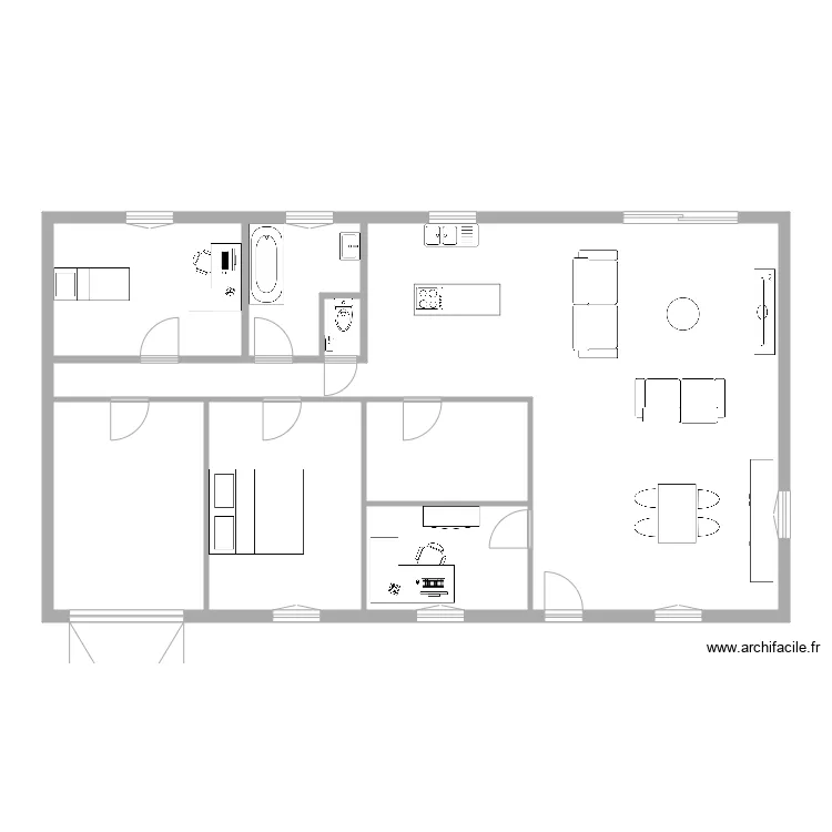 4MaisonLatitudeSans symbole unifilaire. Plan de 