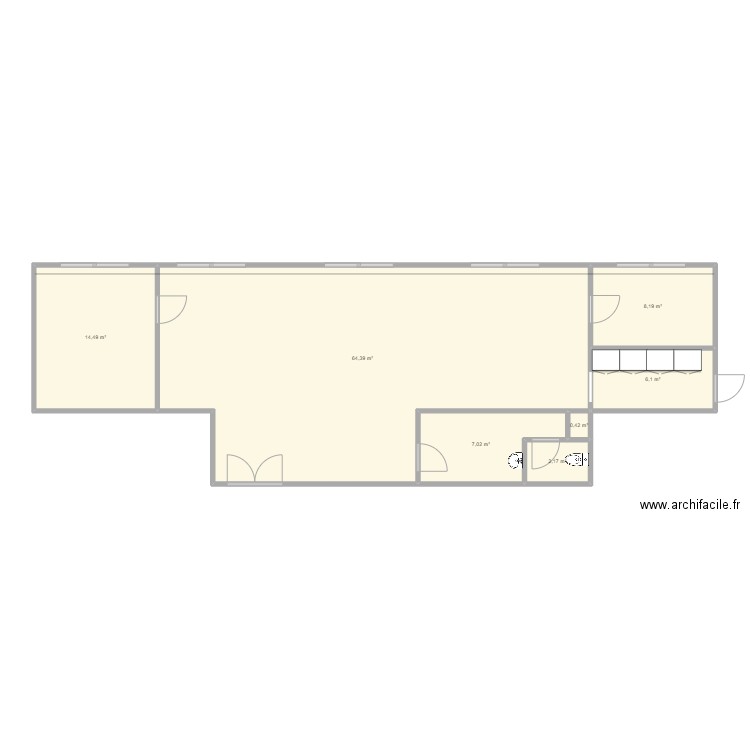 RDF - salle Bénodet. Plan de 7 pièces et 103 m2