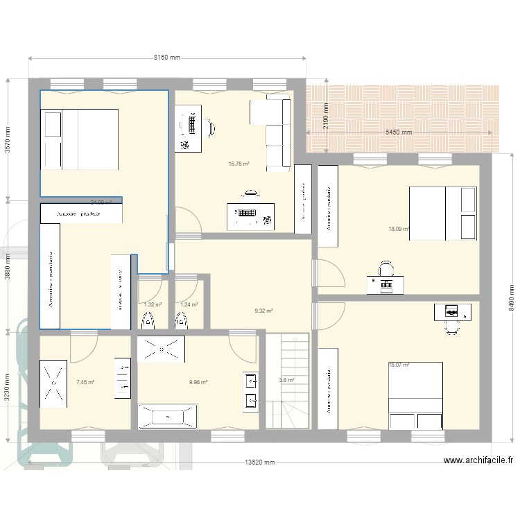 garage semi separe gauche. Plan de 0 pièce et 0 m2