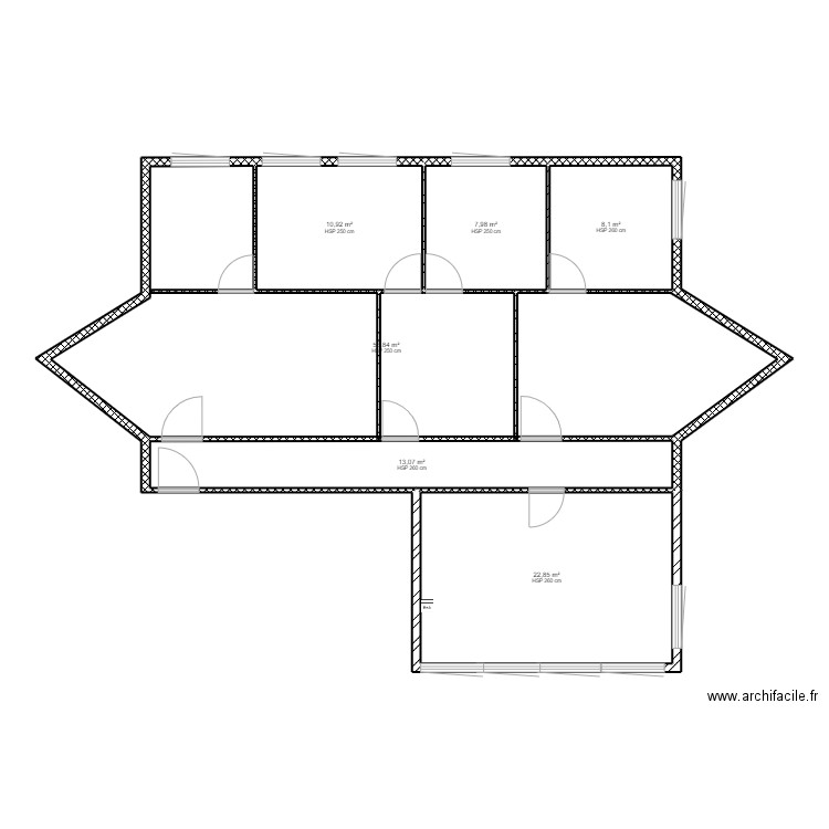 plan Montferriernouveaux. Plan de 6 pièces et 117 m2