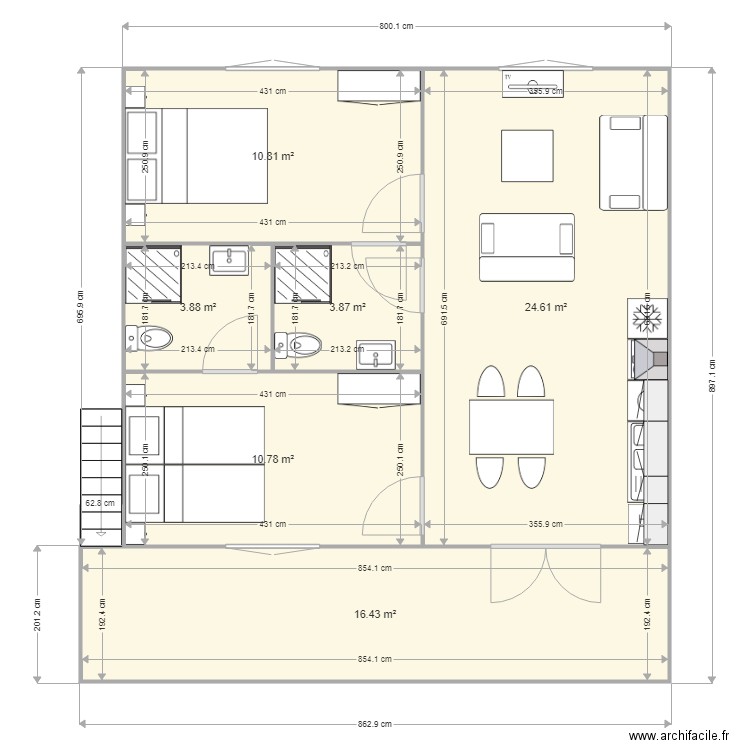 MODELE APPARTEMENT SUR 2 NIVEAU TERRAIN GAMBLAS. Plan de 0 pièce et 0 m2