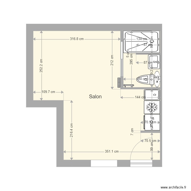 courtois cotes local 1. Plan de 0 pièce et 0 m2