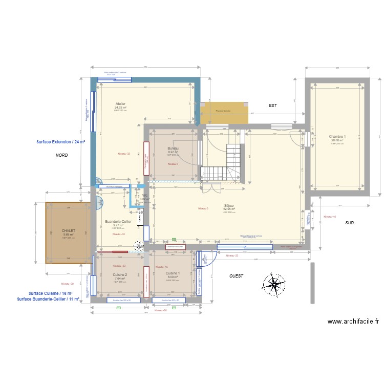 Extension FAYARD N5 Final . Plan de 0 pièce et 0 m2