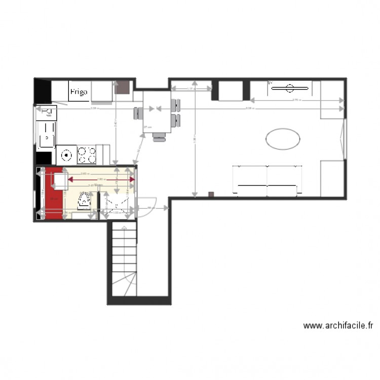 PLAN projet 1 Appartement FOURMENT  SDB 4. Plan de 0 pièce et 0 m2