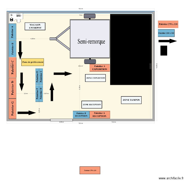 Plan entrepôt Blyes. Plan de 1 pièce et 266 m2