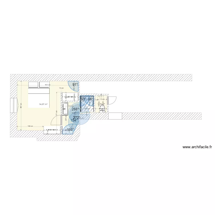 Plan Chambre Valady F3. Plan de 