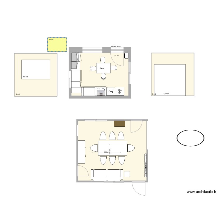 Cuisine Sebourg. Plan de 0 pièce et 0 m2