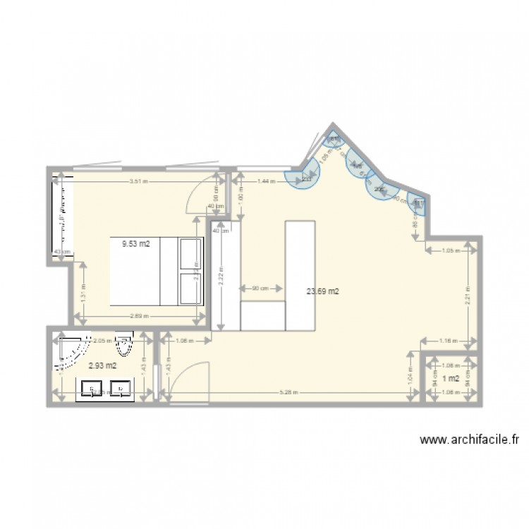 appart salva mesures. Plan de 0 pièce et 0 m2