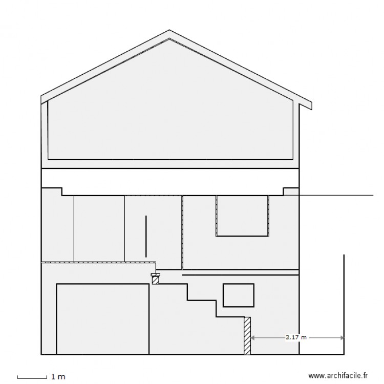 Façade jardin B. Plan de 0 pièce et 0 m2