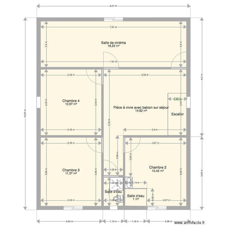 Plan Maison DUTEAU 3 10x8m. Plan de 0 pièce et 0 m2