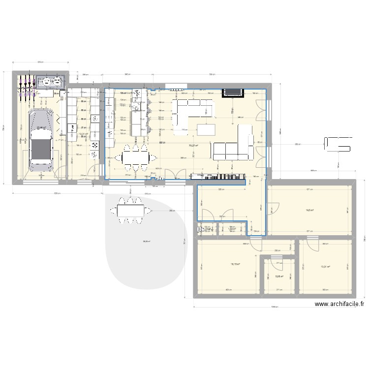 Marcy janvier matandso garage buanderie plan G bis. Plan de 9 pièces et 175 m2