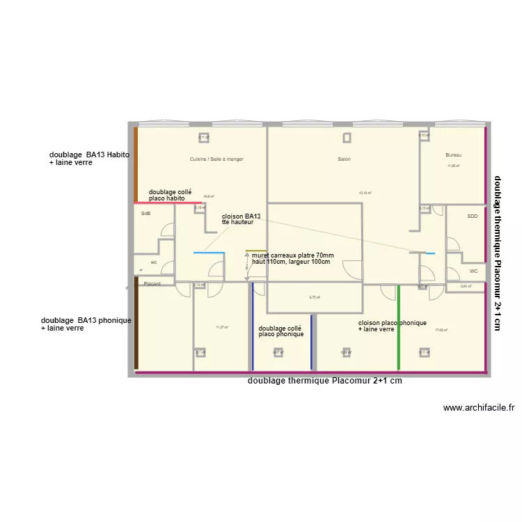 BAYE ma&ccedil;onnerie. Plan de 