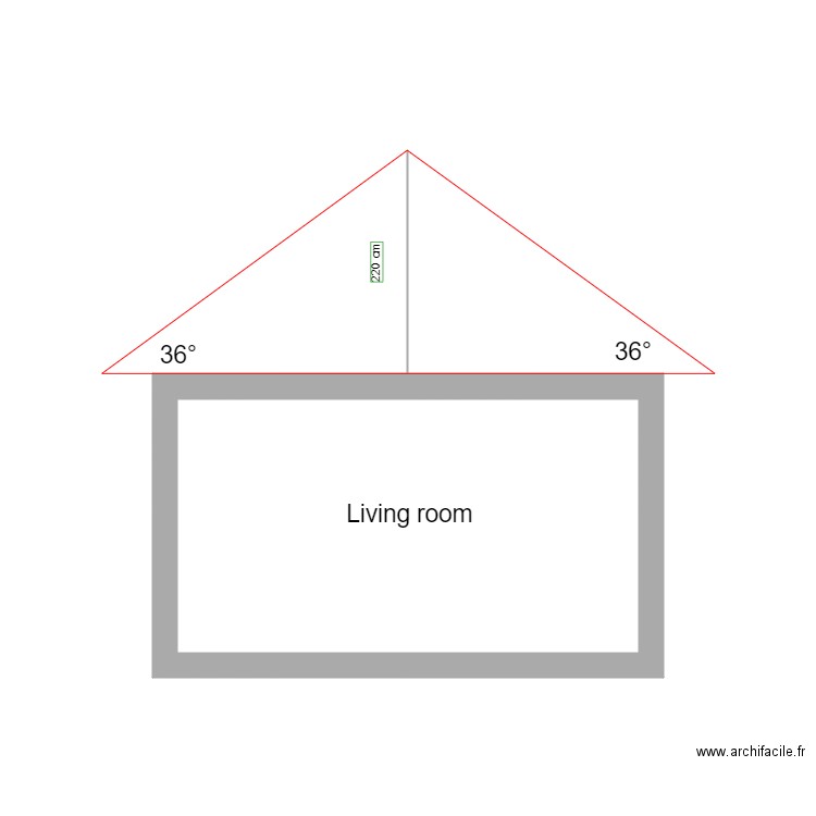 living roof slope. Plan de 1 pièce et 11 m2