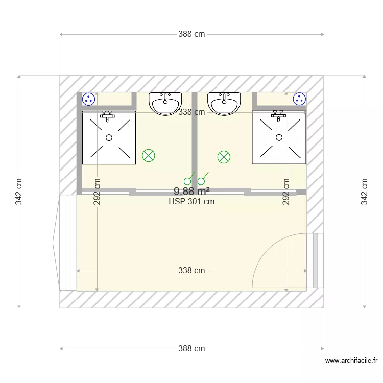 G&eacute;n&eacute;ral &eacute;lectrique existant. Plan de 