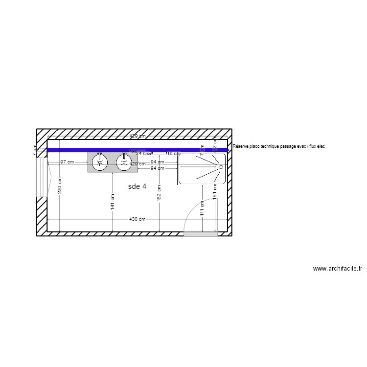 FFC. Plan de 1 pièce et 9 m2