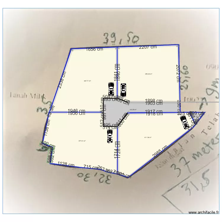 Terrain Bali division parcelles . Plan de Terrain Bali division parcelles . Plan de