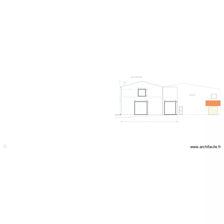 face ouest projet trilla. Plan de 