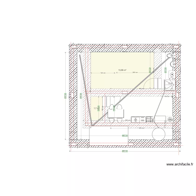 cotations sous sol annexe. Plan de 