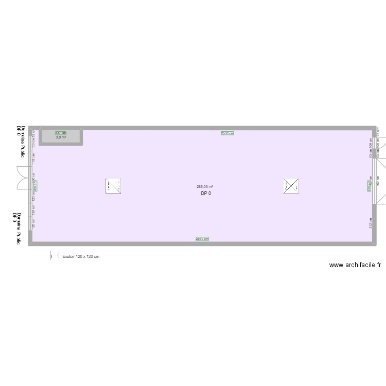 COMERA CUISINES AVANT TRAVAUX. Plan de 2 pièces et 290 m2