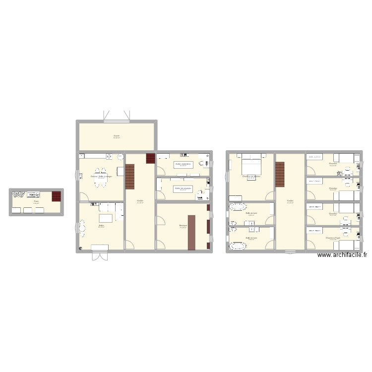 Boutique dnd. Plan de 16 pièces et 232 m2