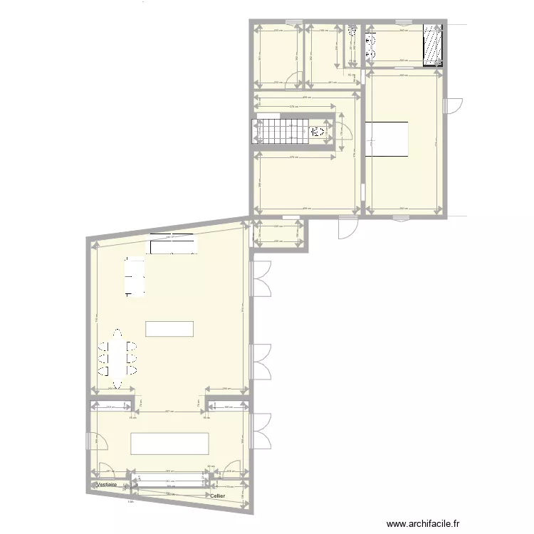 RdC chambres Aimargues sans meuble. Plan de RdC chambres Aimargues sans meuble. Plan de