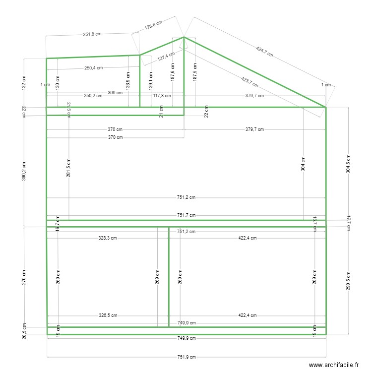 façade pavillon. Plan de 0 pièce et 0 m2