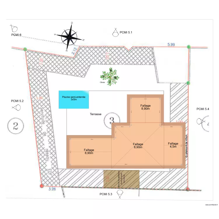 plan dans terrain permis. Plan de 