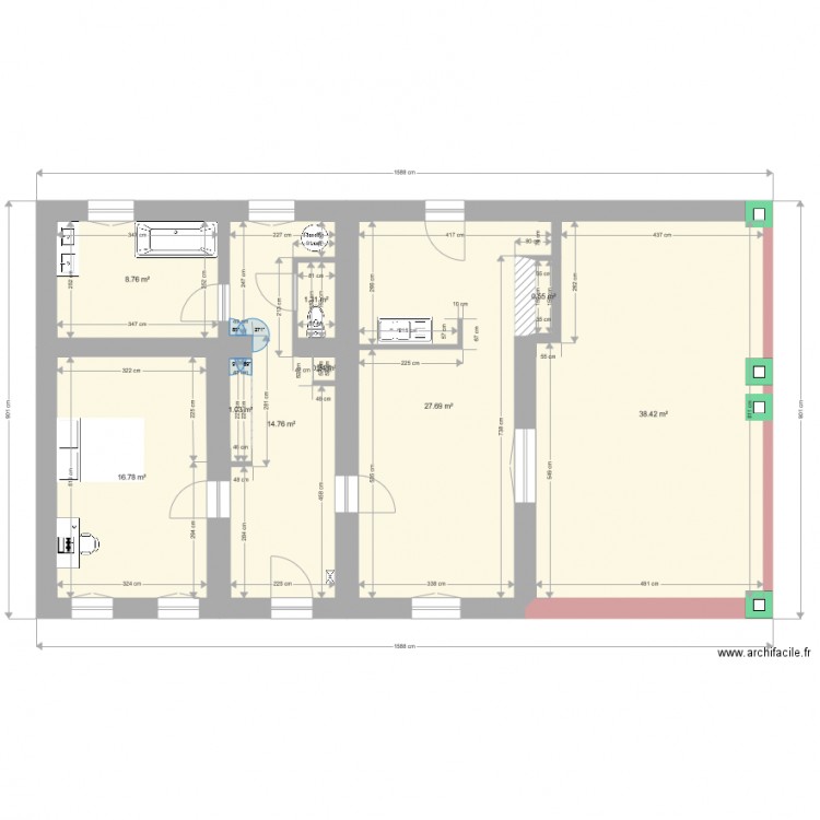 Montesquieu RdC existant. Plan de 0 pièce et 0 m2