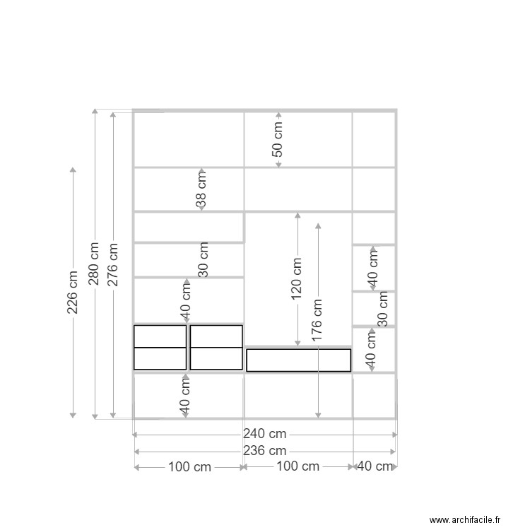 placards mezieres chbre 2. Plan de 0 pièce et 0 m2