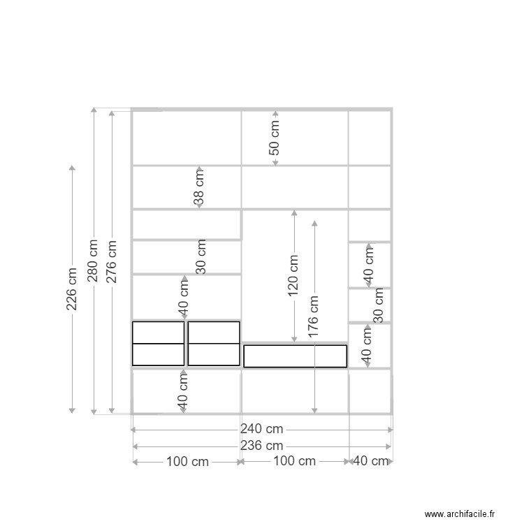 placards mezieres chbre 2. Plan de 0 pièce et 0 m2