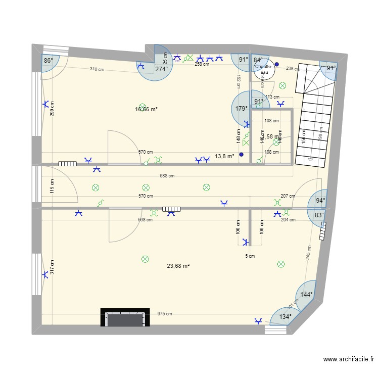 Rouffiac3. Plan de 4 pièces et 56 m2