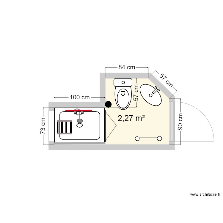 PAYSANT plan projeté. Plan de 1 pièce et 2 m2