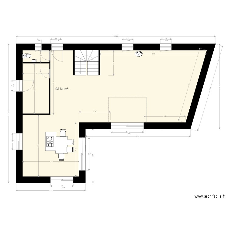 maison corseul ss chambre. Plan de 1 pièce et 99 m2