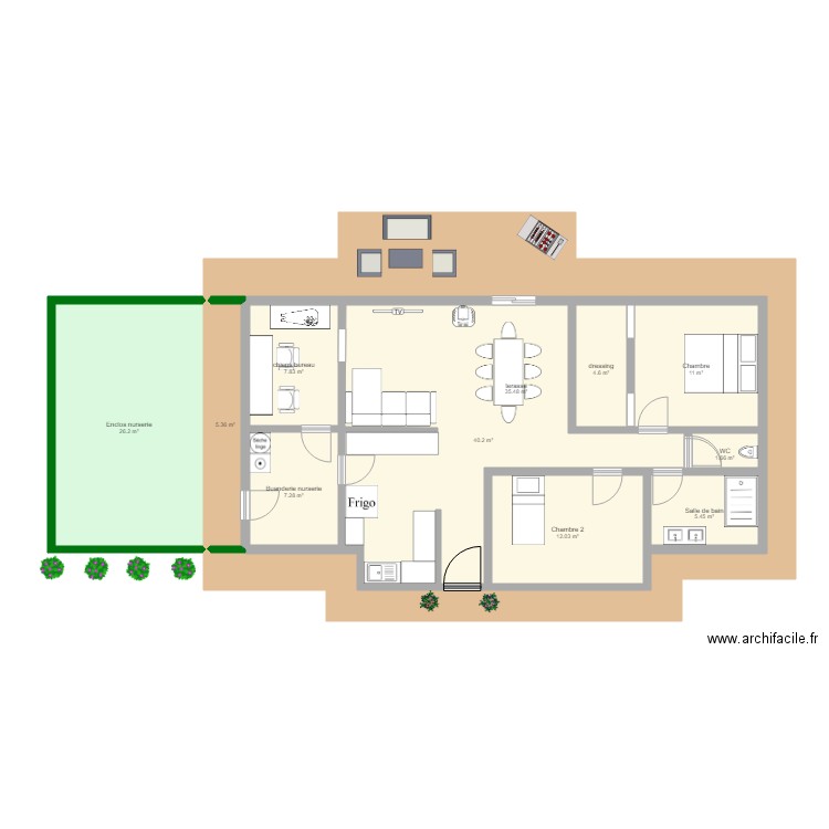 maison 90m2 2chambres. Plan de 0 pièce et 0 m2