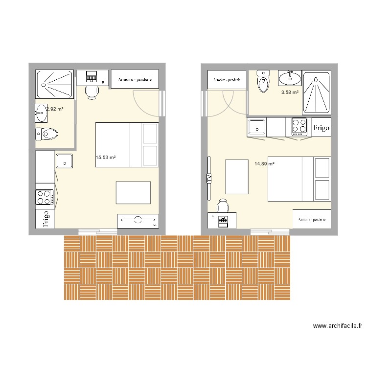 20m2. Plan de 0 pièce et 0 m2