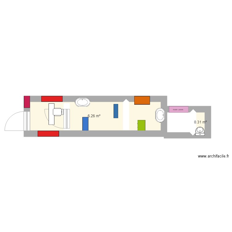 plan salon toilettege 14. Plan de 0 pièce et 0 m2