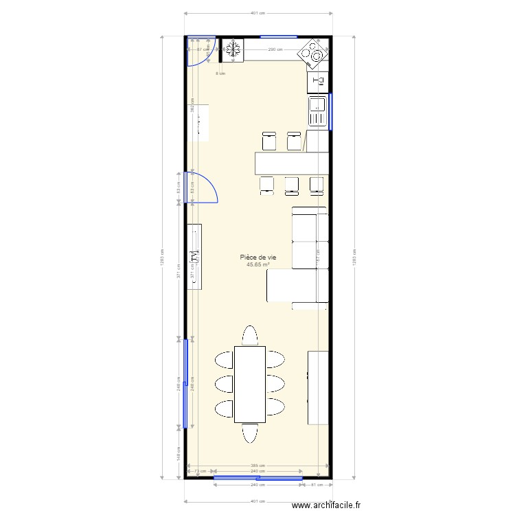 Pièce de vie. Plan de 0 pièce et 0 m2