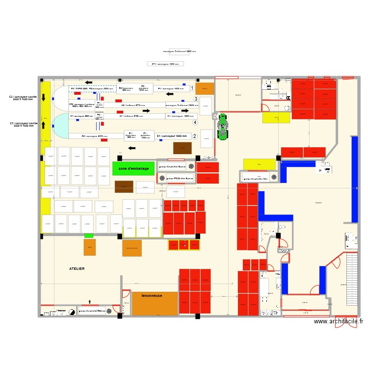 PROJET N4 12/01/2023. Plan de 18 pièces et 892 m2