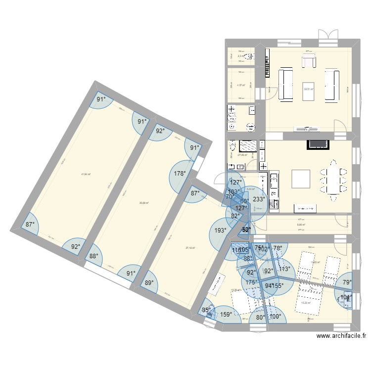 MONTIGNY V3 Phase 1. Plan de 15 pièces et 210 m2