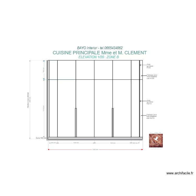 ELEVATION CLEMENT ZONE B. Plan de 