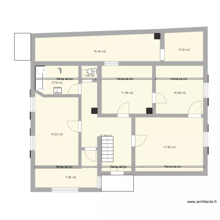 Maison etage Origine Parents. Plan de 